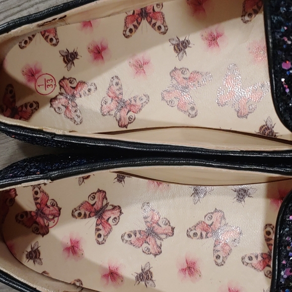 Sparkly Black Flats Size 1 - Picture 2 of 5